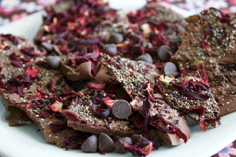 Chocolate Bark on plate