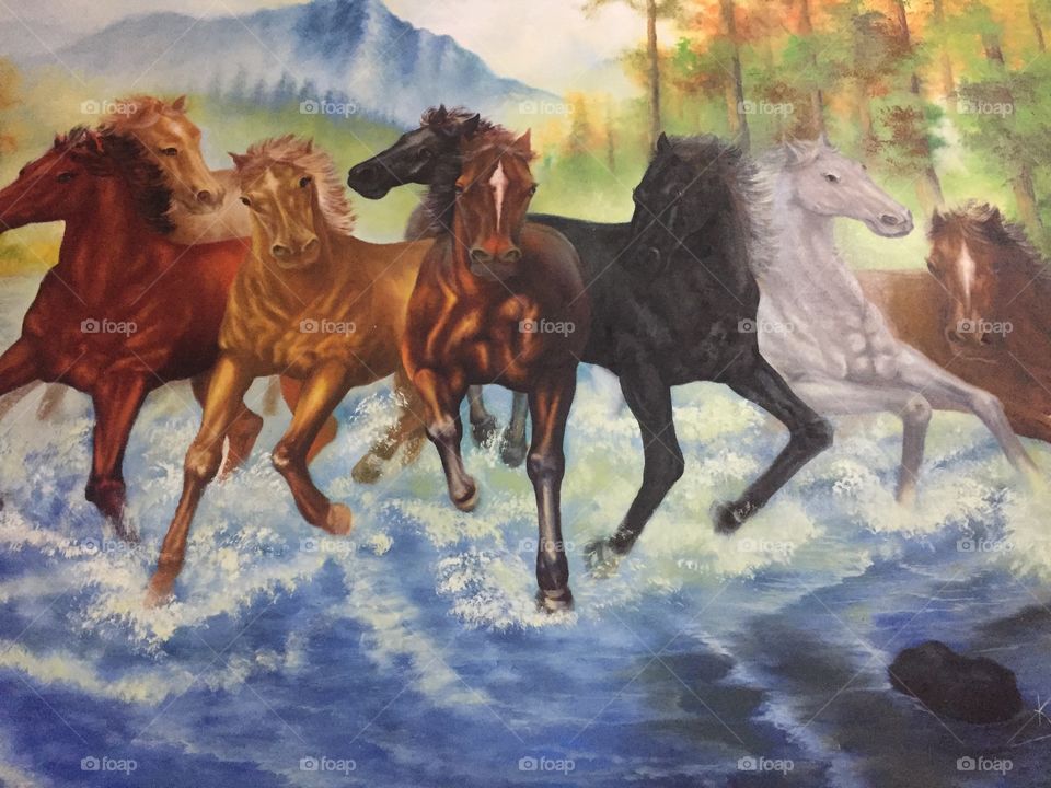 beautiful horses painting