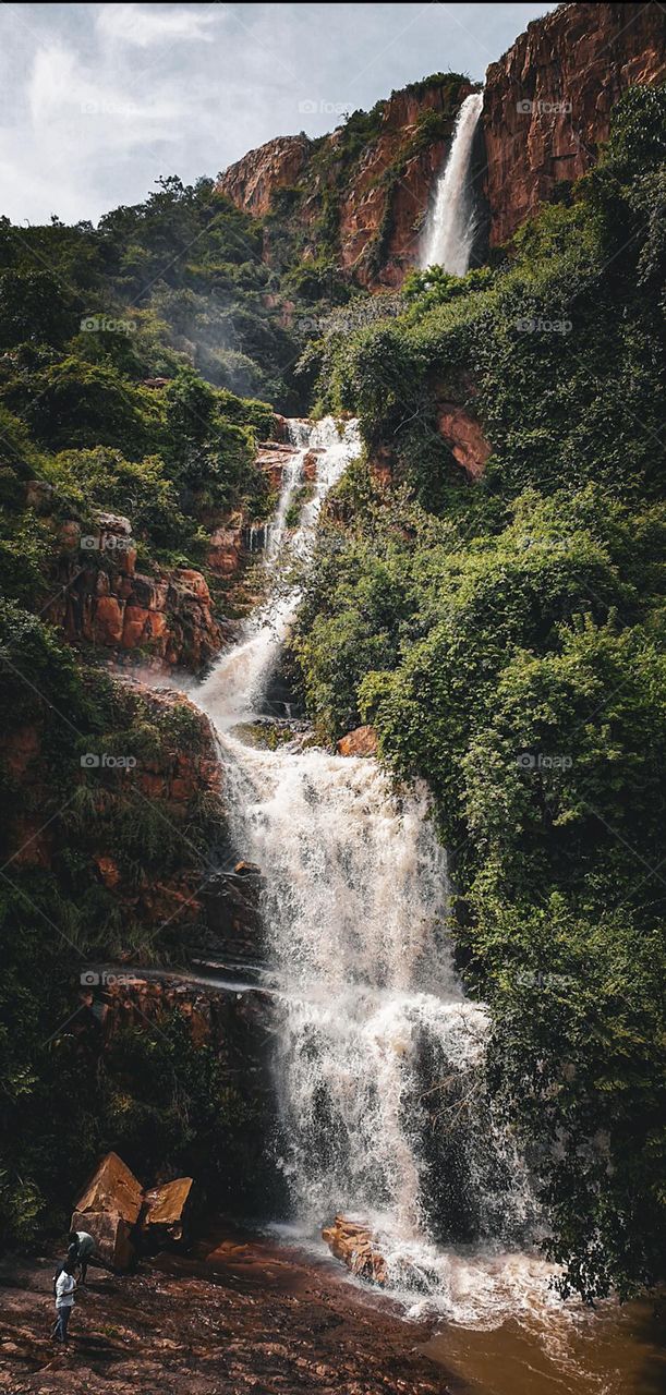 Waterfall on the. Mountain 