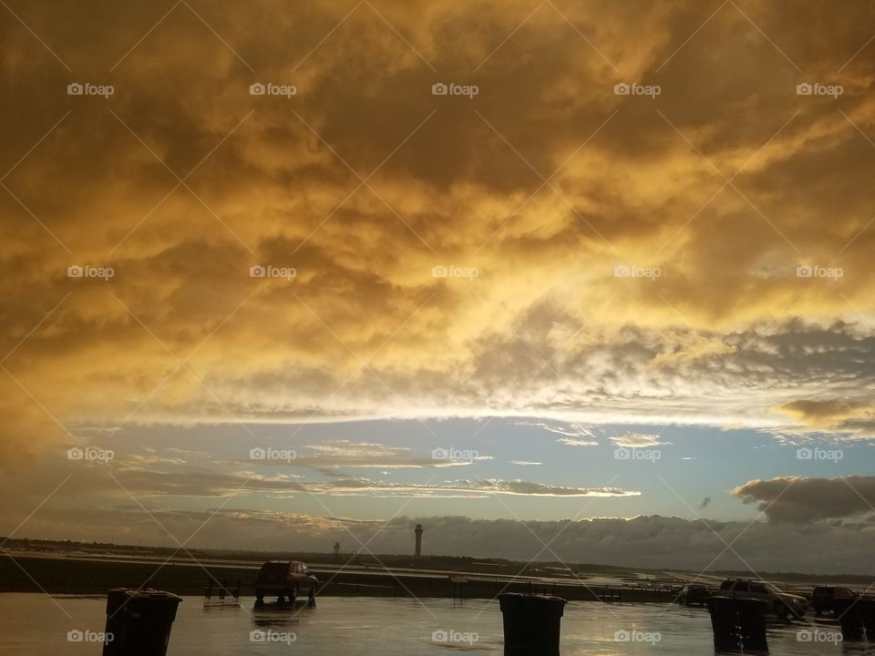 rolling clouds over river