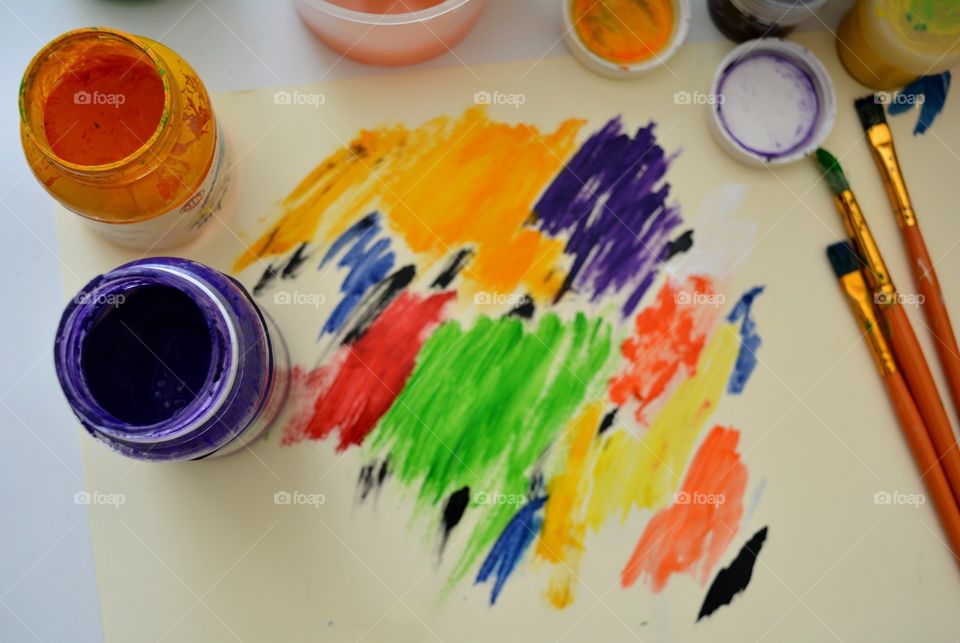 painting art colorful love top view