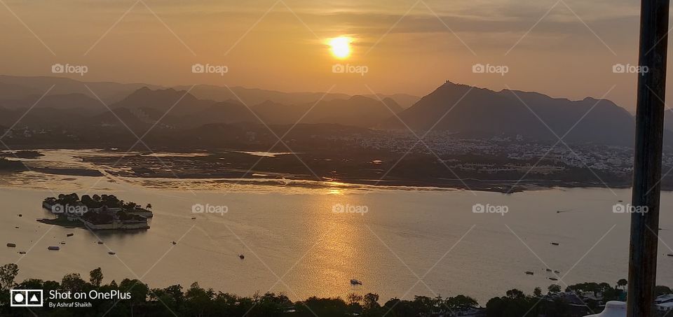 sunset at Udaipur highest point