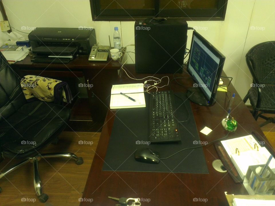 working desk from above