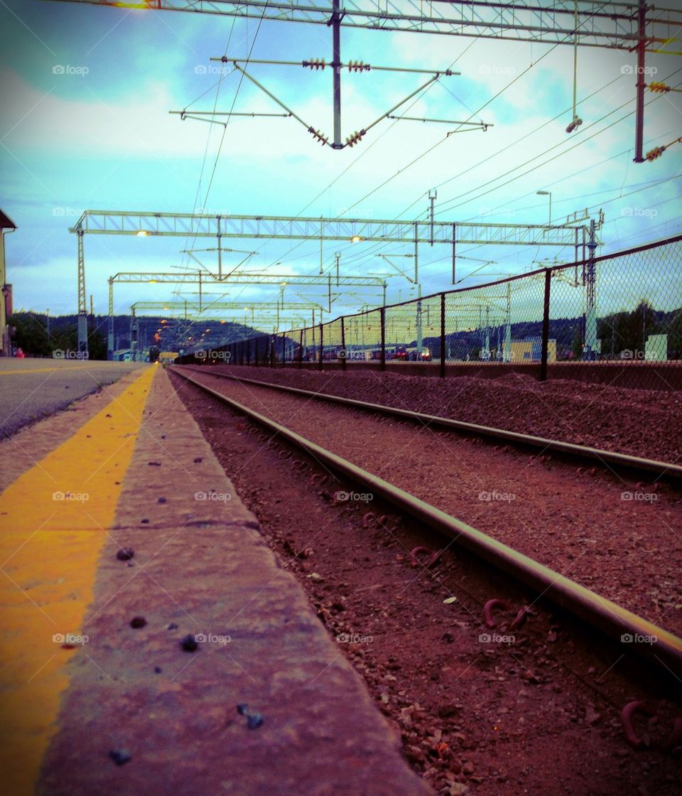 Train Station, Train, Dust, Rock, Railway, Fence