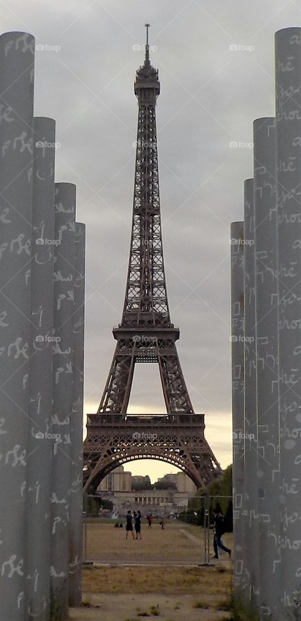 Eiffel tower between the polls