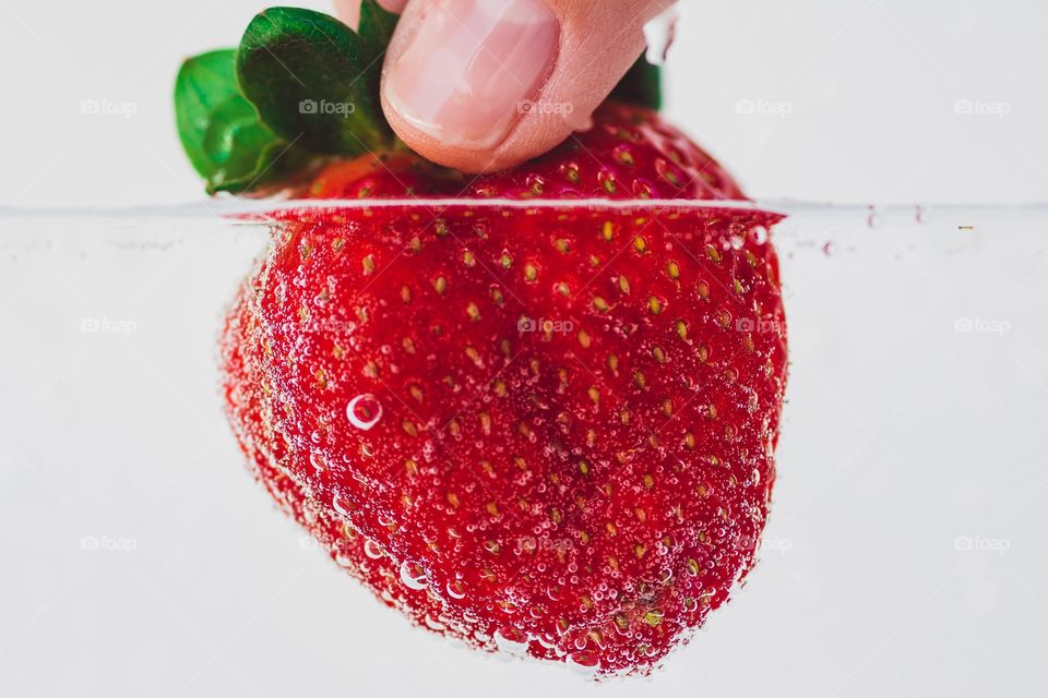 Wet and delicious strawberry 