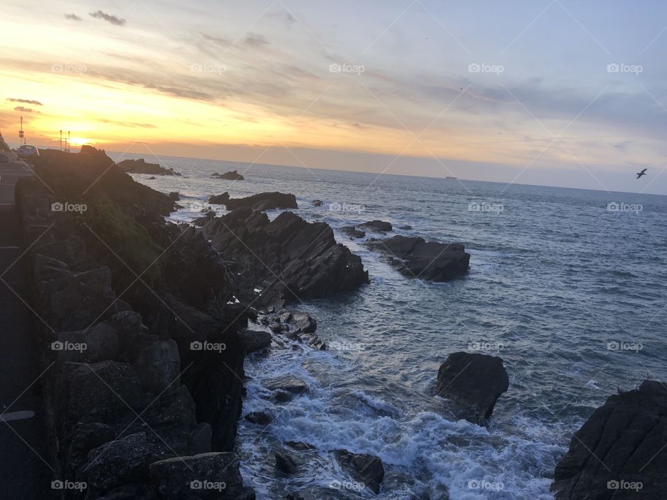 Ilfracombe late evening producing a rather lovely sunset, over the most gentle of open seas.