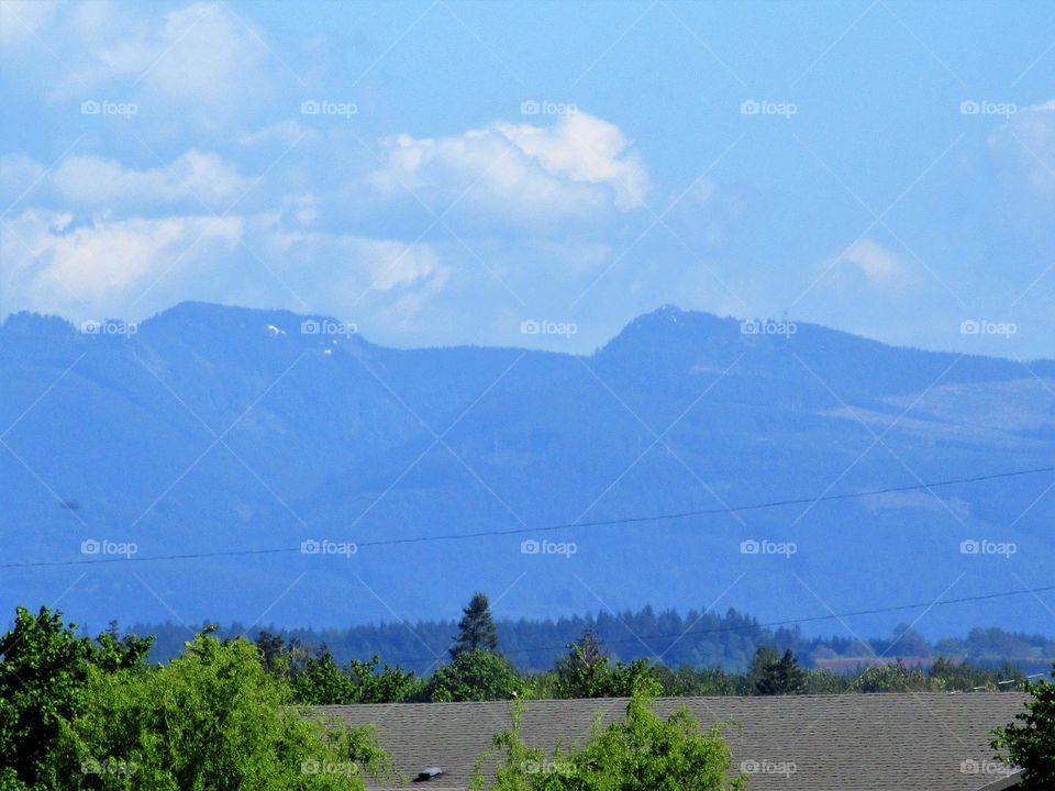 mountain with clouds