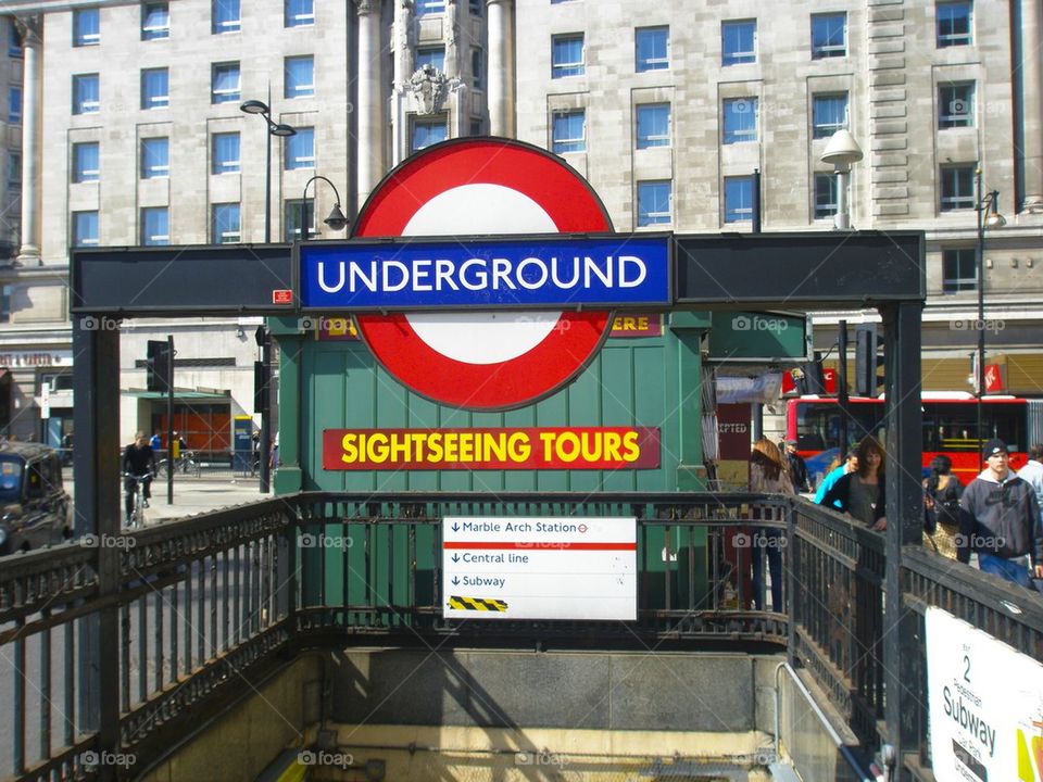 LONDON, ENGLAND THE LONDON UNDERGROUND AT MARBLE ARCH