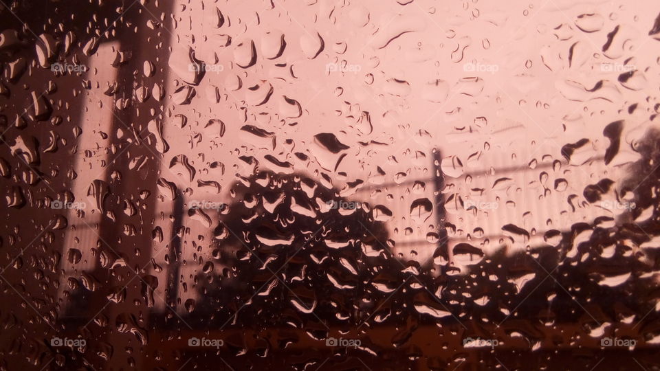 water on glass landscape