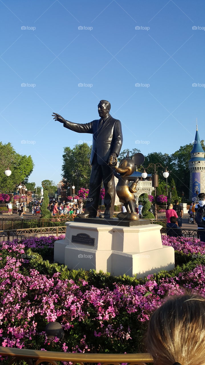 Walt Disney and Mickey Mouse Statue