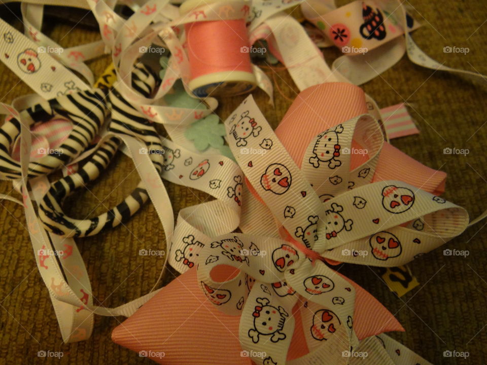 Crafty. Bow making supplies. 