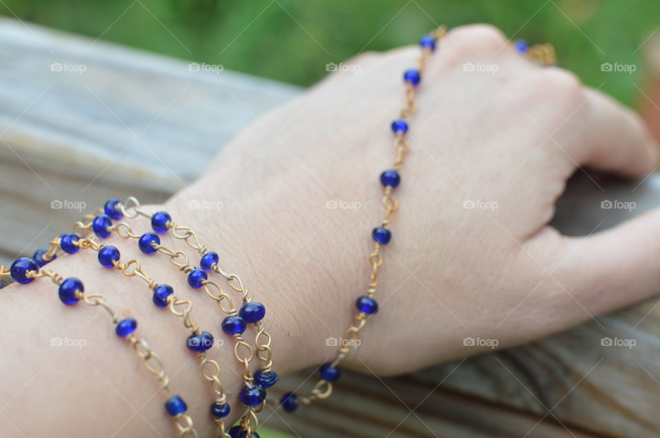 Handmade blue bracelet 