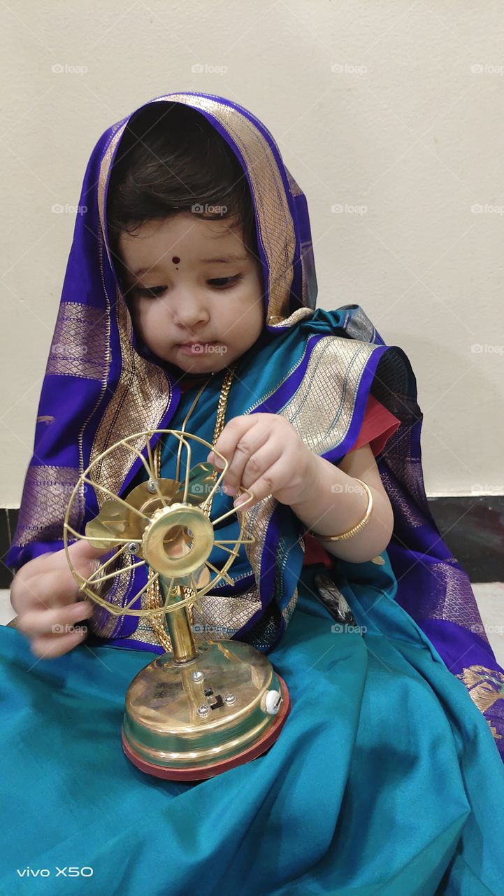 cute baby girl in saree