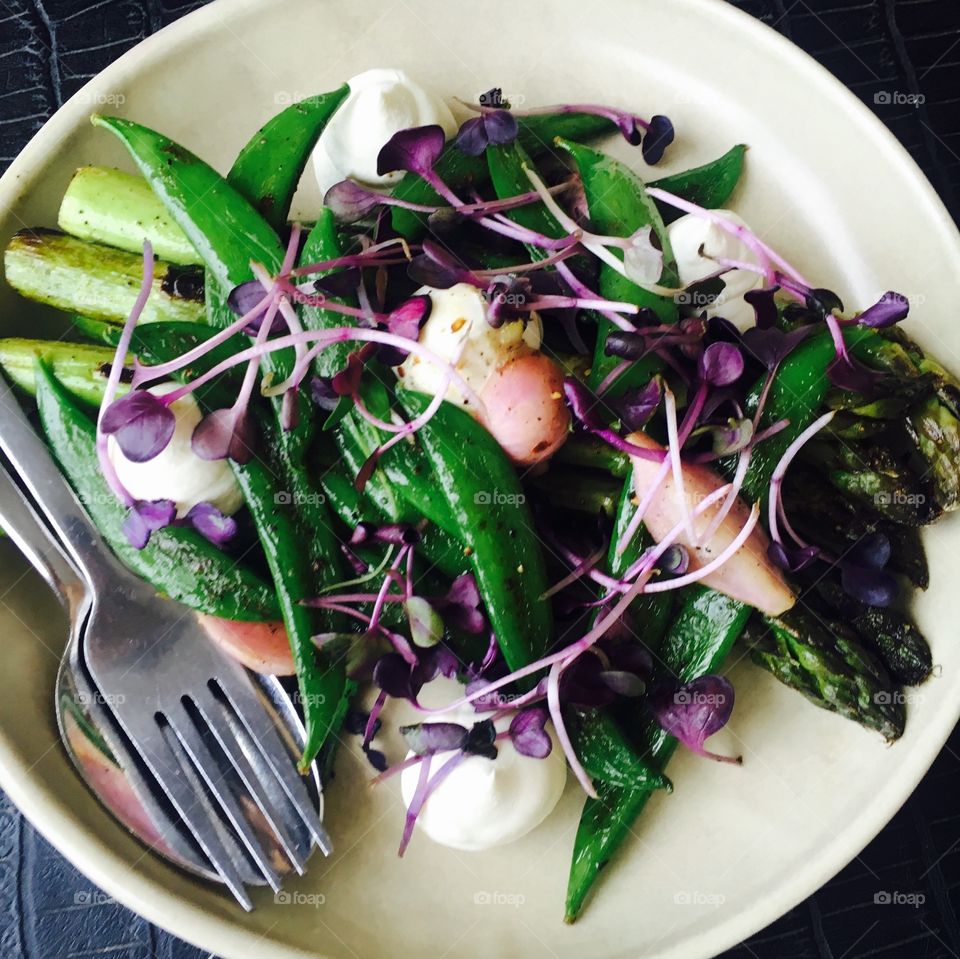 Asparagus salad cuisine western style 