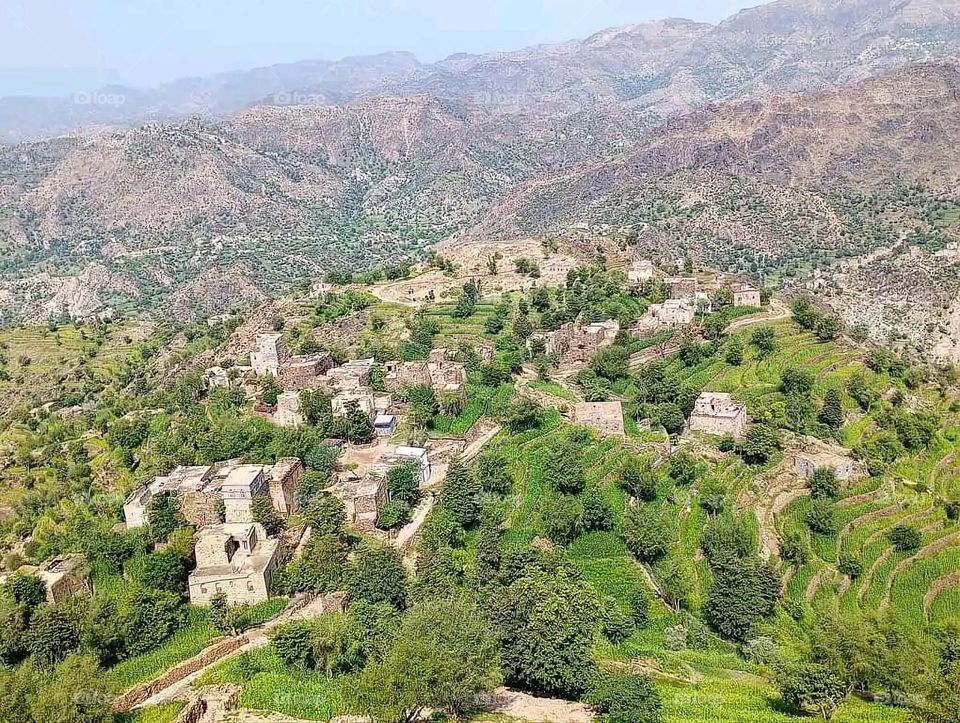 Glory be to God, the magnificent and picturesque view and the natural green trees are a view that is nothing more wonderful than it