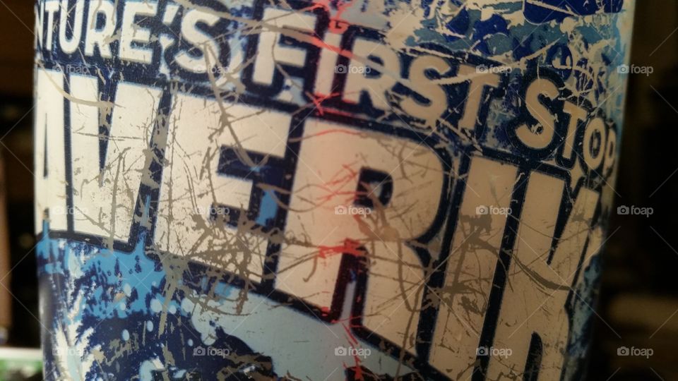 scratches on soda cup