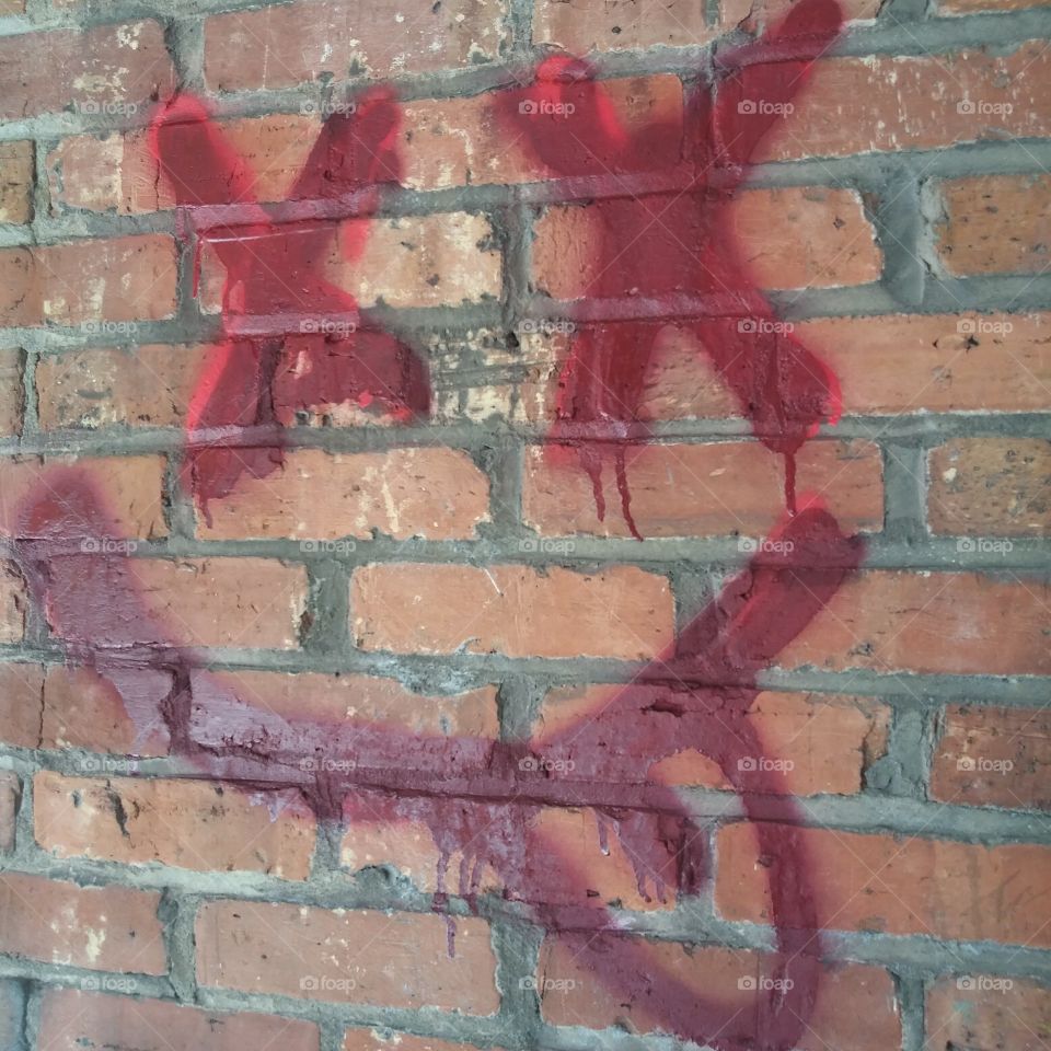 Downtown Alley Jacksonville Fl. Graffiti Red paint on red bricks