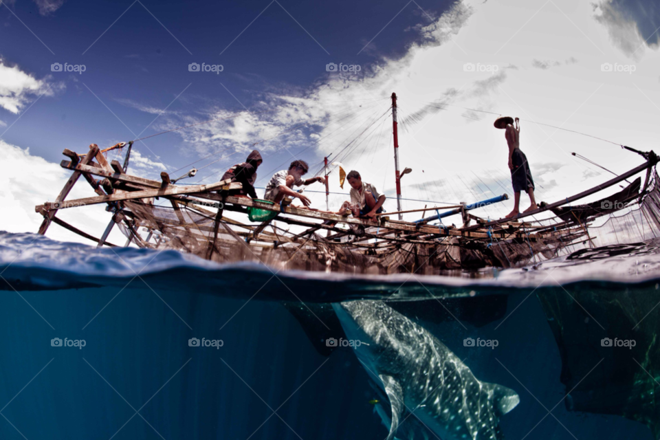 underwater scuba indonesia fishing boat by paulcowell