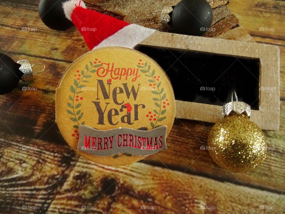 Blackboard label with christmas gift tag