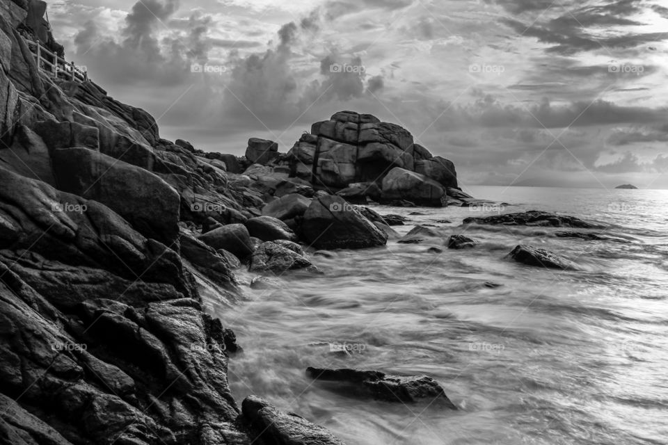 Dramatic Skies and coastline during sunrise.