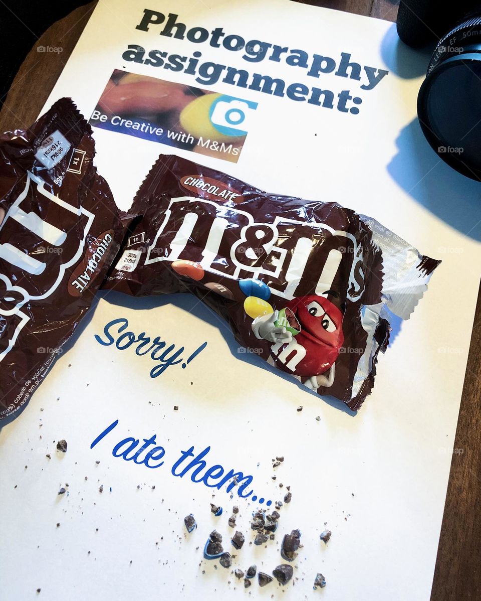 When Foap wants you to photograph M&Ms, but… they’re made of chocolate 