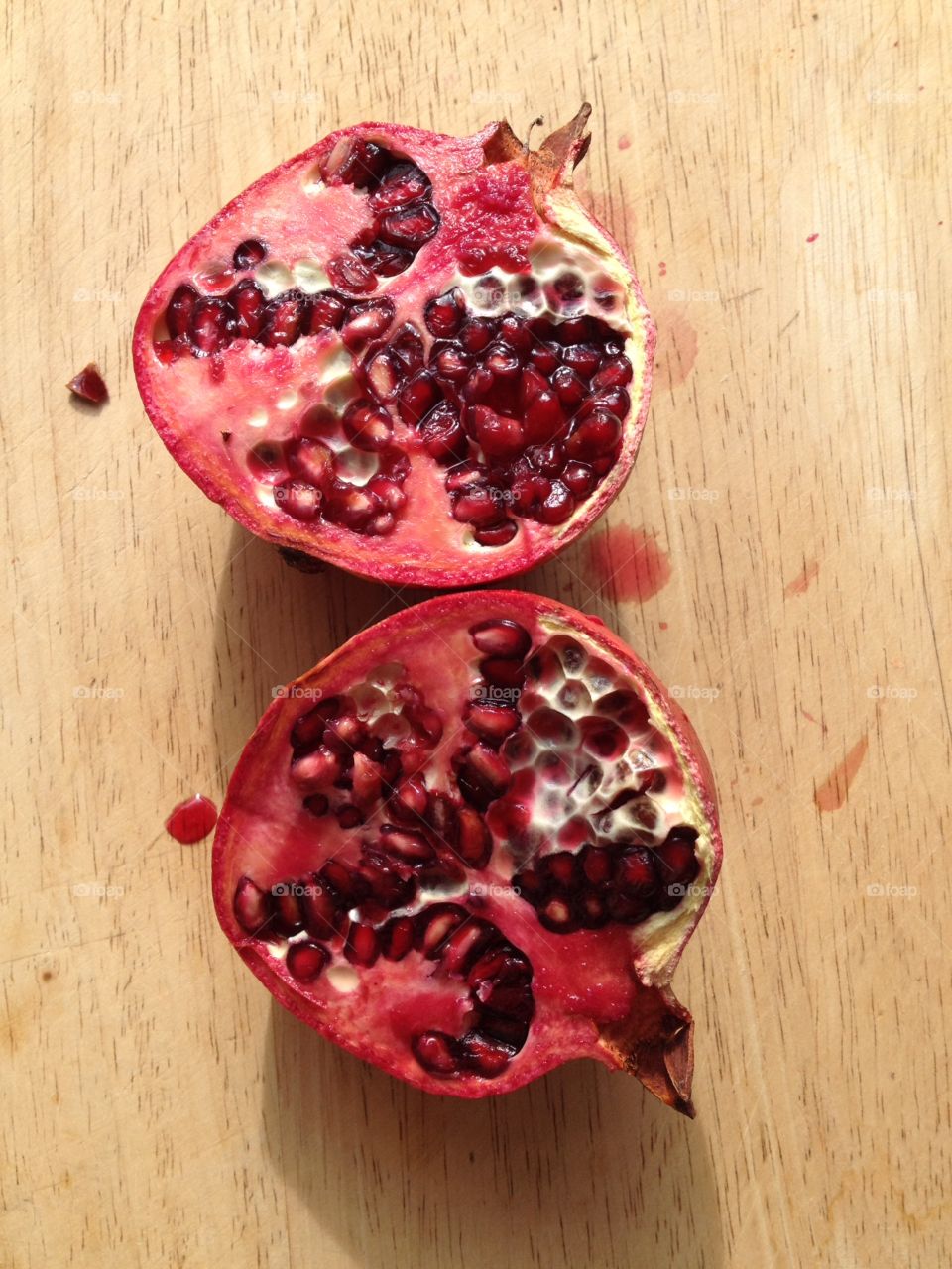 Pomegranate. Halved pomegranate
