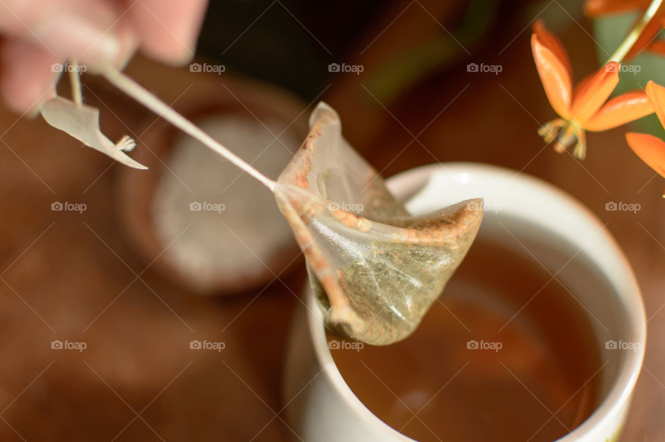 Close-up of green tea