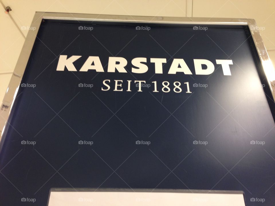 Karstadt. Karstadt sign in a store