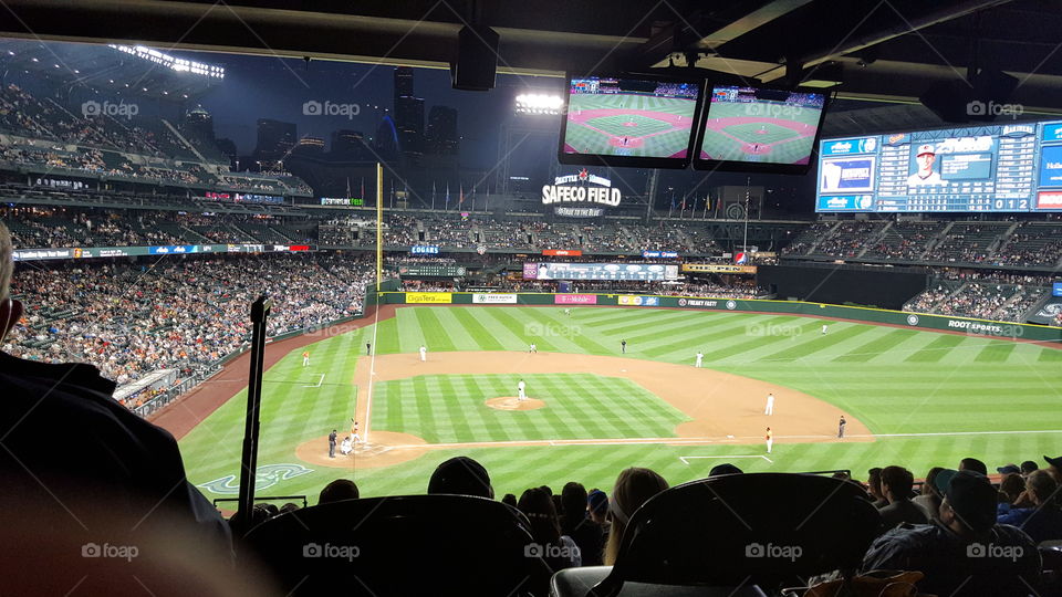 Safeco at night