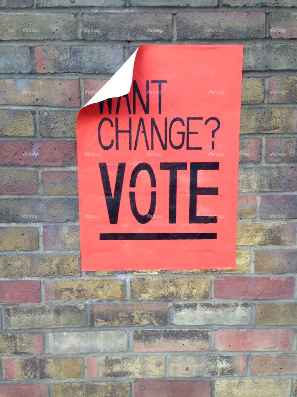 Want change vote poster type font on wall