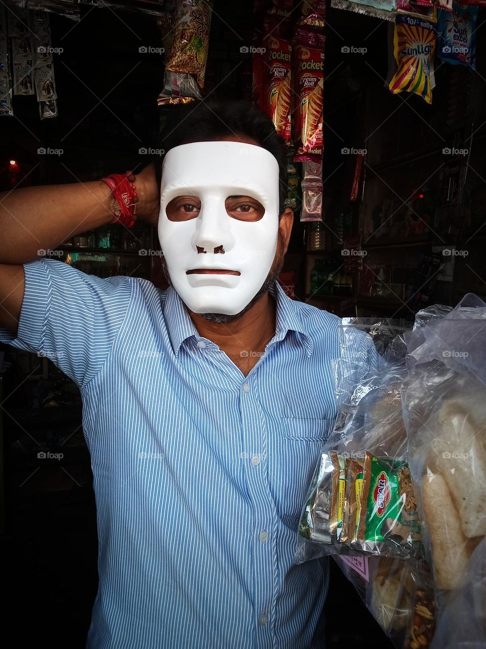 WHITE FUNNY MASK
