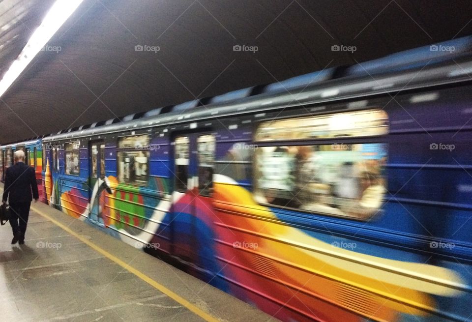 Art train in Kiev subway