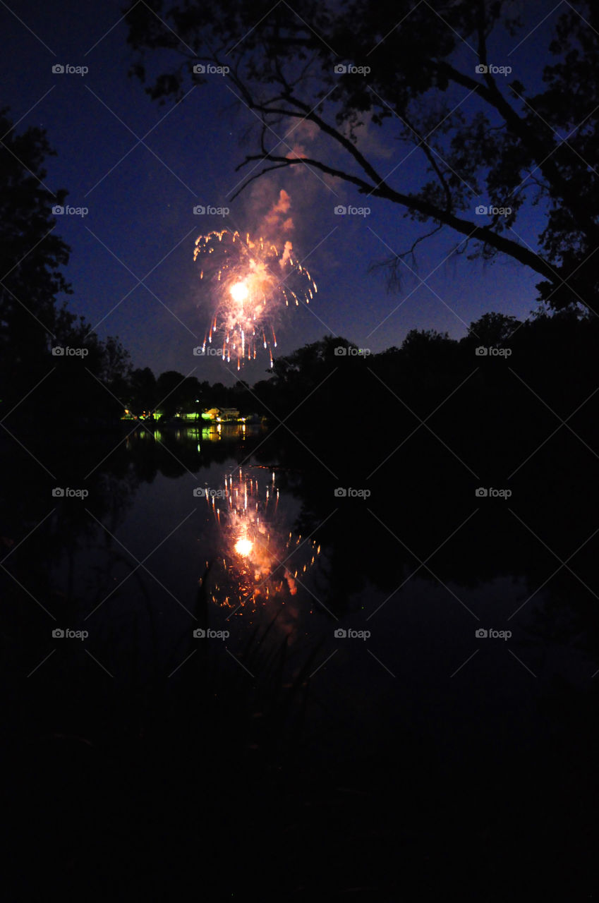Firework reflections 