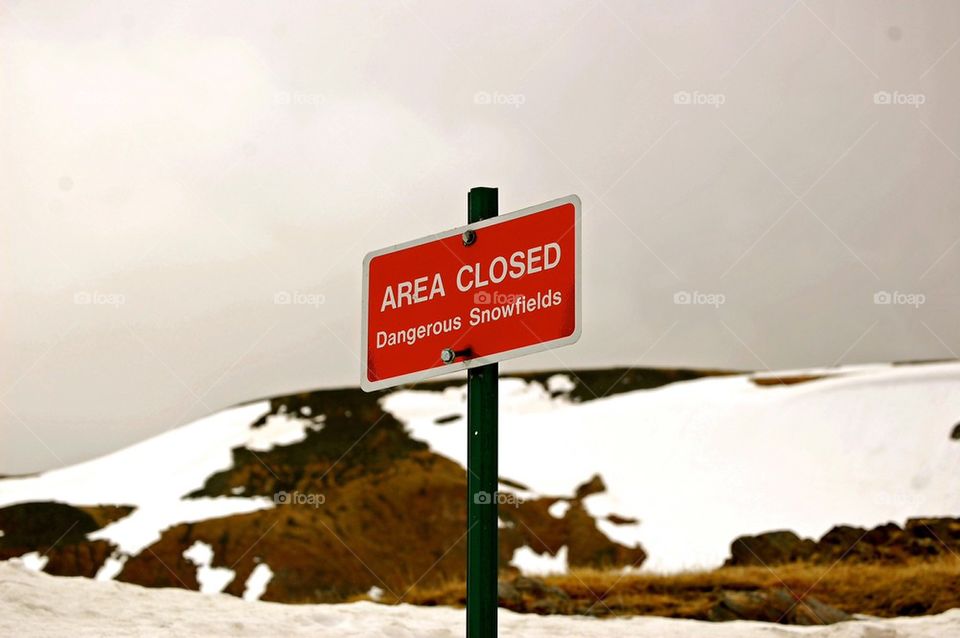 Area closed sign