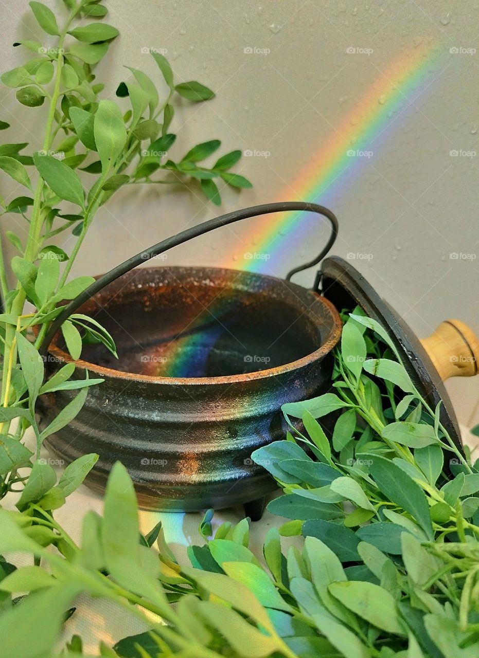 At the end of the rainbow, there's a pot of good things for you! It can be a small cauldron surrounded by herbs to give you good energy. would you like that?