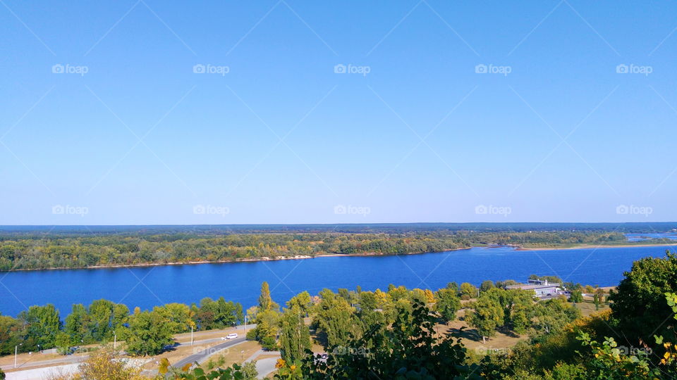 boundless water spaces of the Dnieper River in Ukraine