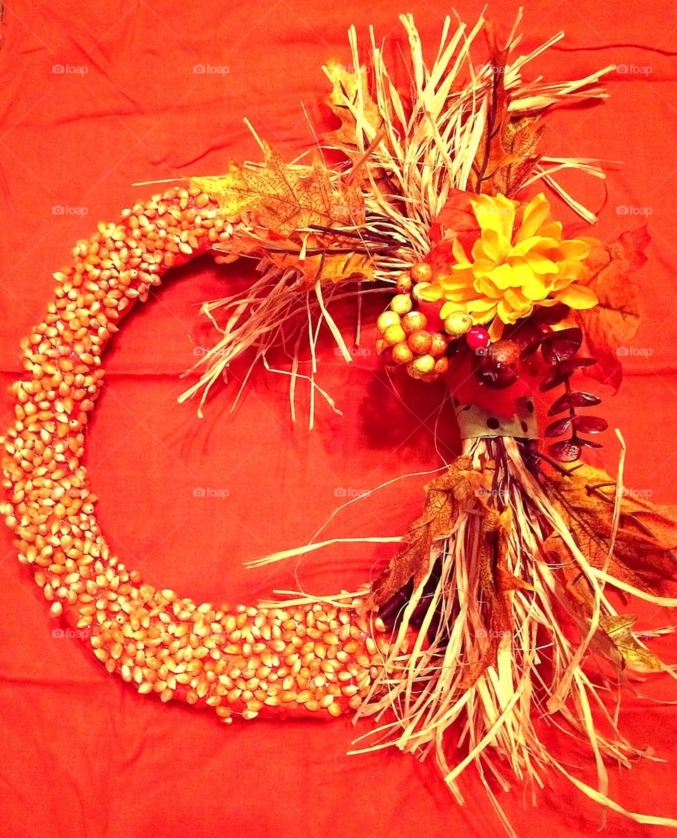 Fall corn wreath 