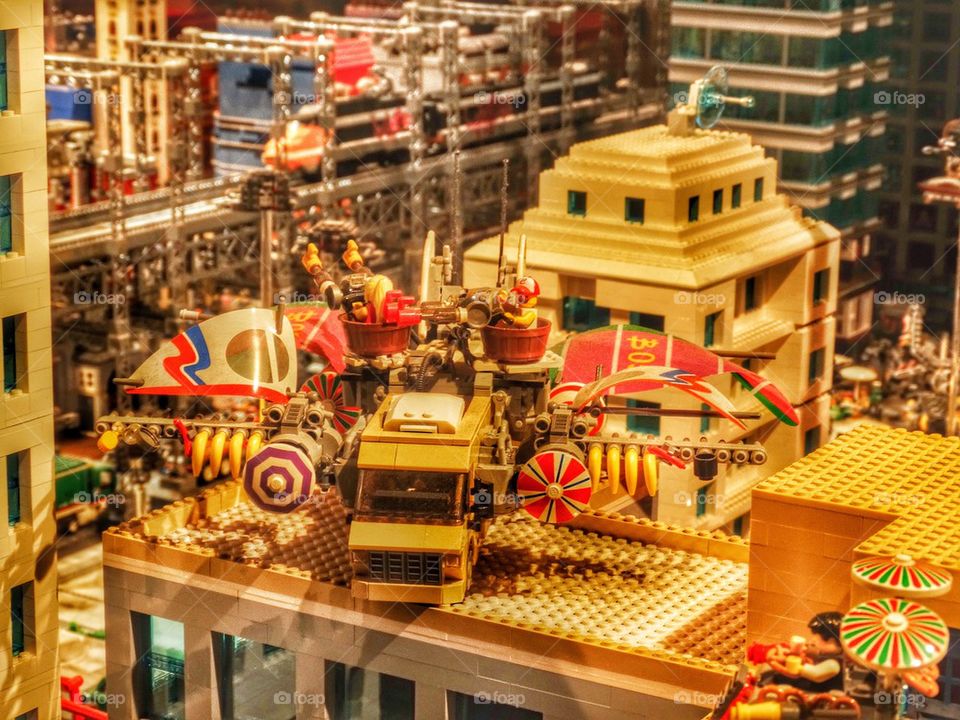 Lego City Diorama. Plastic City Scene