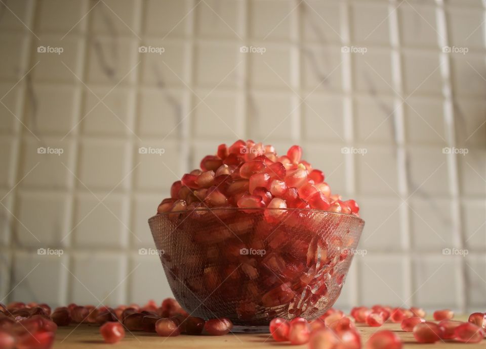pomegranate seeds...