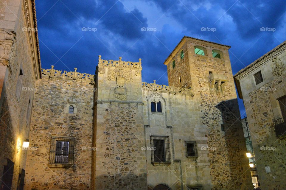 Palace. Palacio de los Golfines de Abajo, Cáceres, Spain