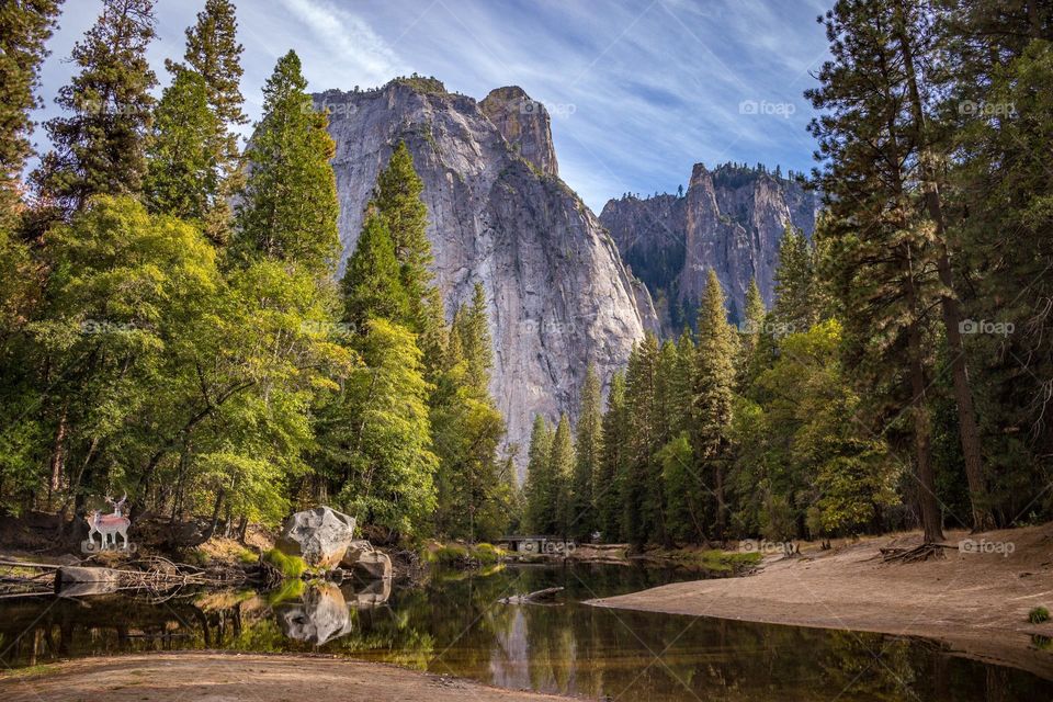 Beautiful mountain and river natural landscape