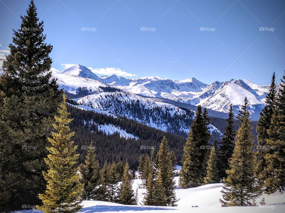 winter adventure landscape in the rockies