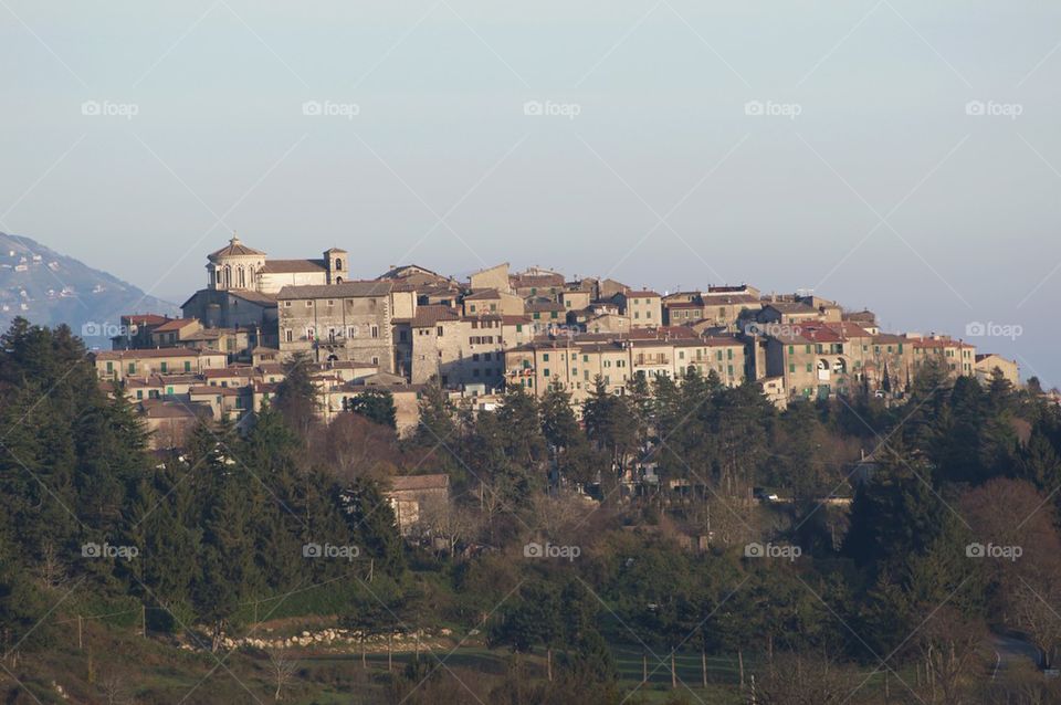 View over Capranica, Lazio region, Italy