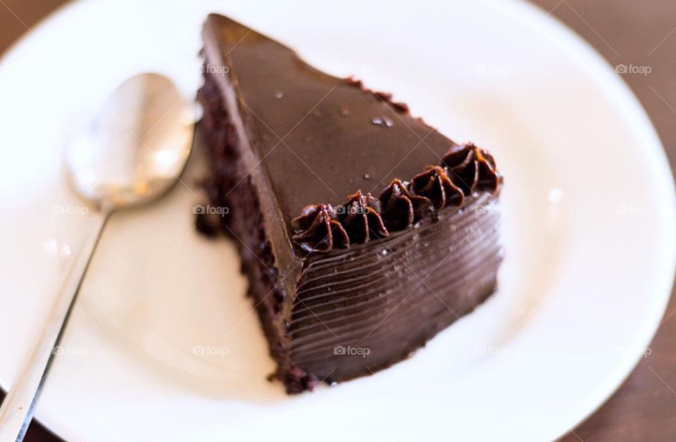 Slice of chocolate cake