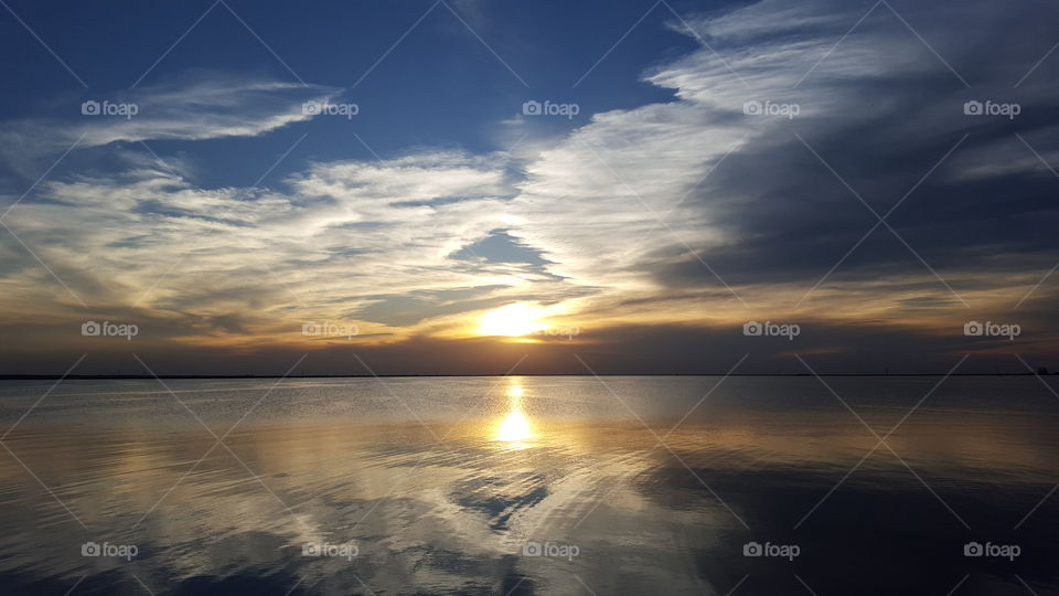 Sun reflecting on the sea at sunset