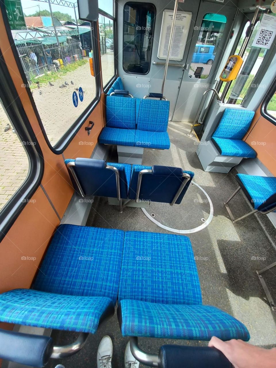 cozy atmosphere in the salon of an empty tram