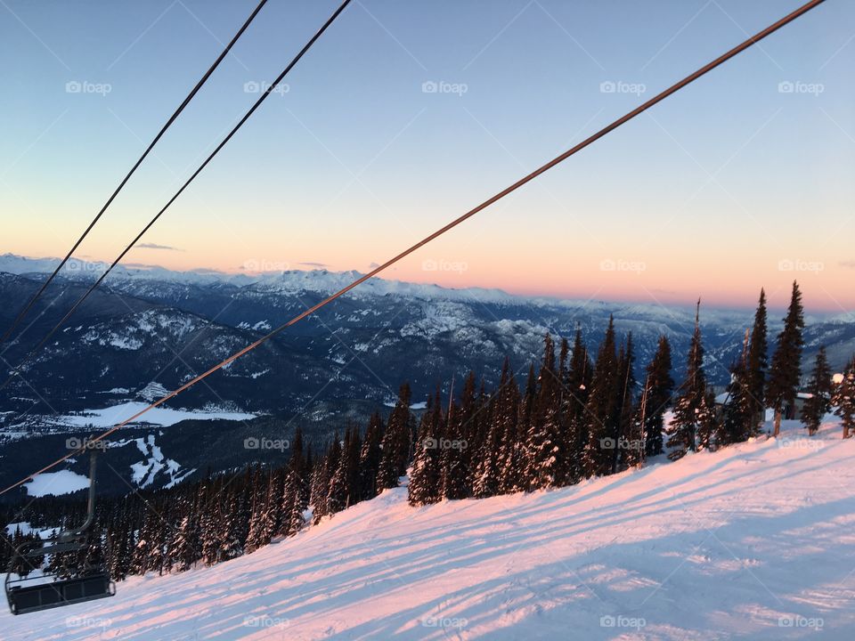 Sunset on the chairlift 