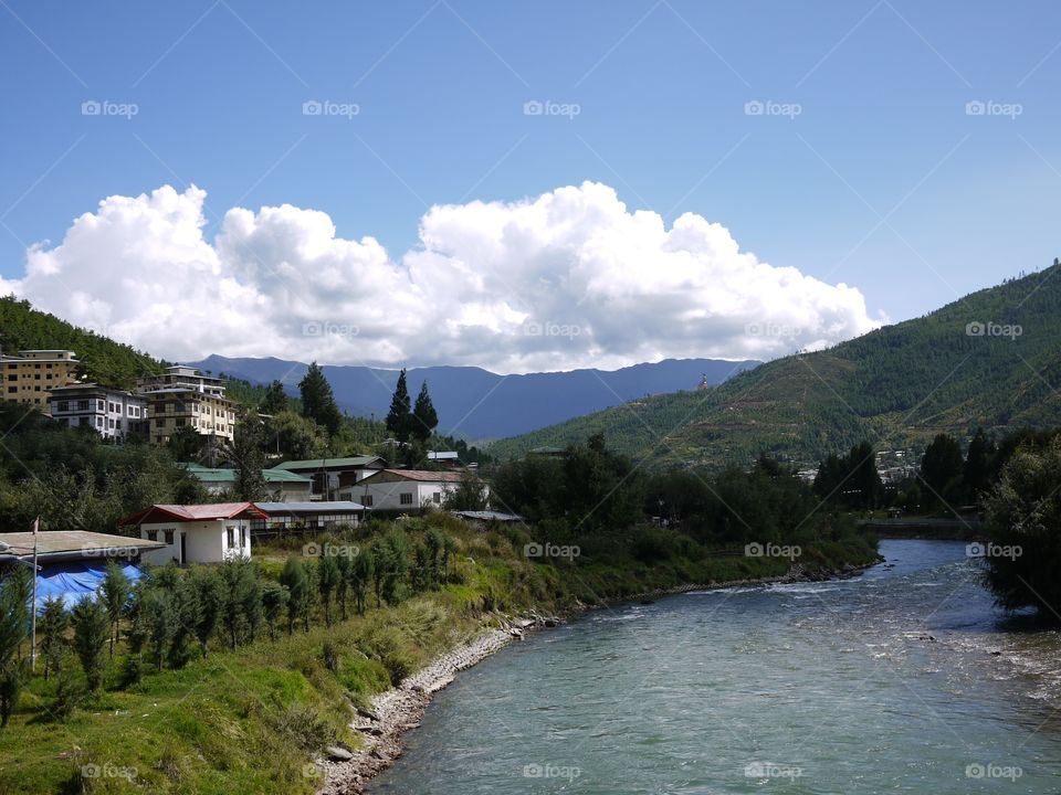 River valley, Thimpu, Bhutan