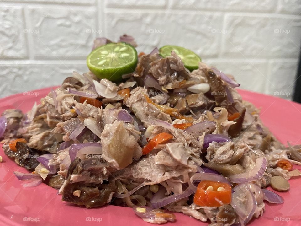 Balinese food call Tuna sambal matah